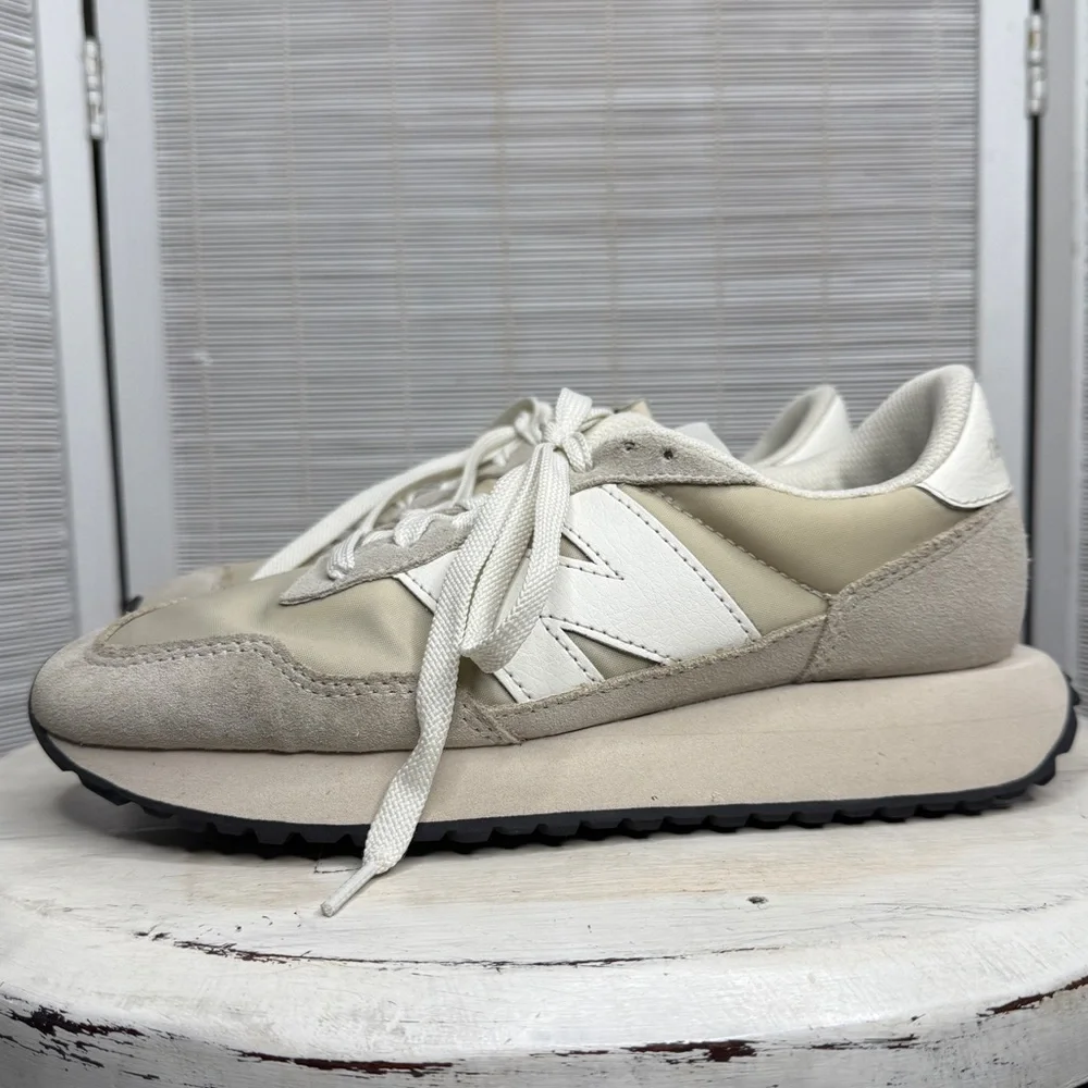 New Balance Off White Beige Suede Fabric Retro Sneakers Casual Street Style 7